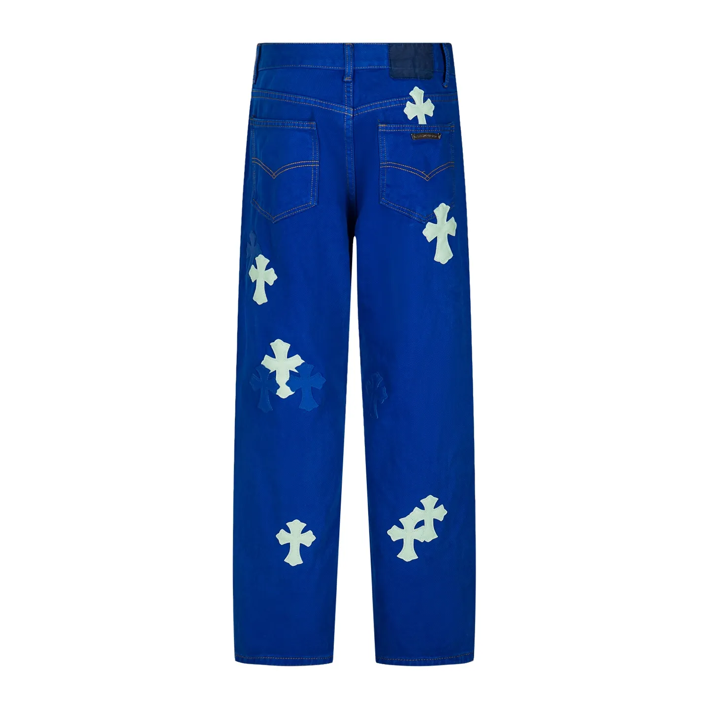 P270 Chrome hearts｜ch Chrome Hearts London-limited dopamine blue leather jeans - charming dopamine personality jeans, indispensable for fashionistas, the same model for celebrities, and a model touted by many bloggers. This new pair of pants is perfect in terms of shape and upper body. It is no exaggeration to say that making a pair of jeans is equivalent to the time of making 20 short-sleeved jeans. The fabric is made of high-quality imported denim. It has a unique high-end texture. I am very satisfied with it after washing and proofing several times. Style number: 1751# Color: Dopamine blue Size: 28 30 32 34